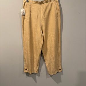 Izod Camel 100% Silk Capris